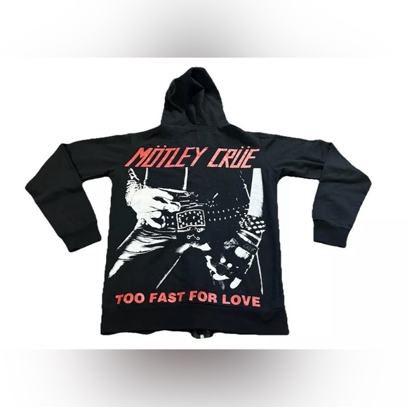 2010 Motley Crue Too Fast For Love hoodie X-SMALL RARE PULLED Concert Tour NEW - Picture 4 of 5